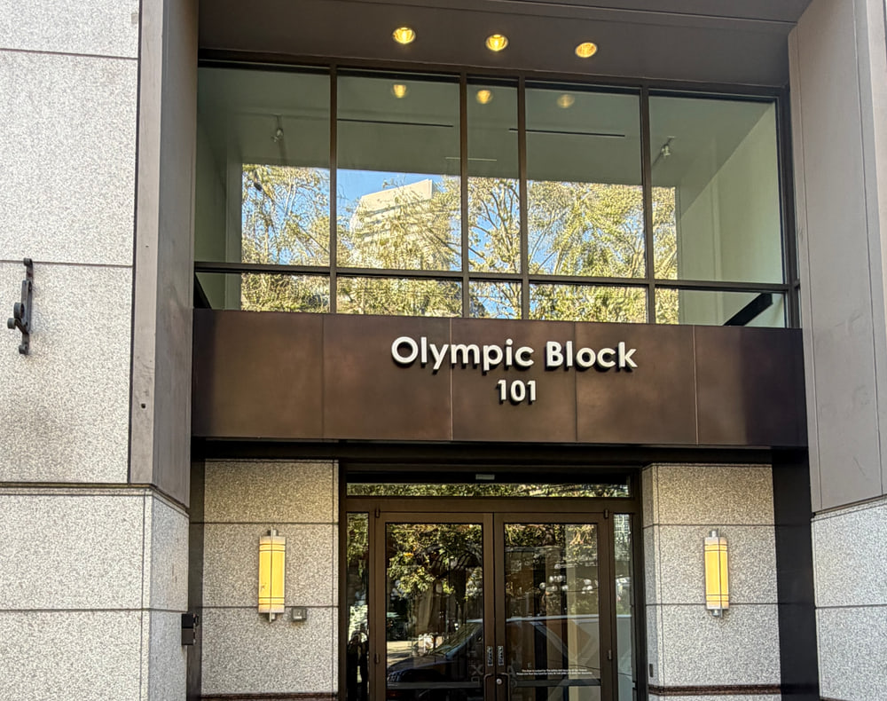 Building entrance at 101 Yesler Way